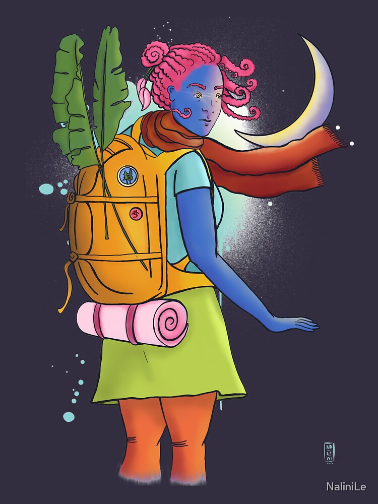Don't come any closer - woman traveler illustration by NaliniLe