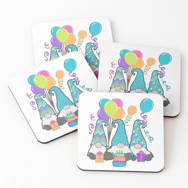 Item preview, Birthday Gnomes 3 Nordic Gnomes Birthday Cake Balloons designed and sold by funnytshirtemp.