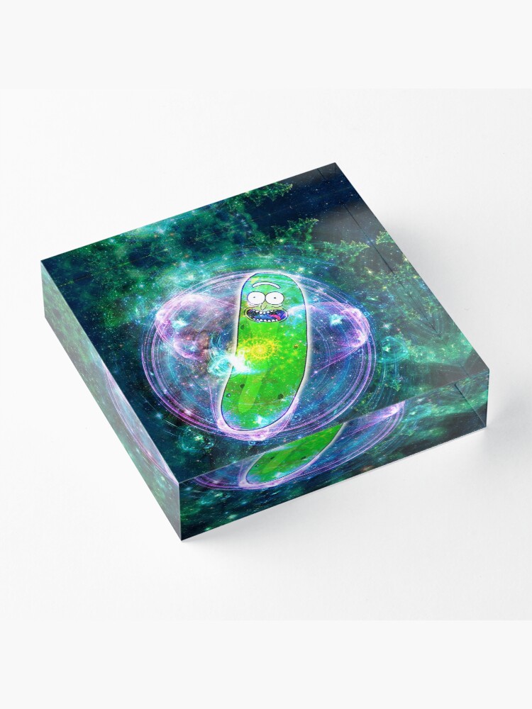 Alternate view of Pickle Rick in Space | Rick and Morty | Flower of Life Acrylic Block