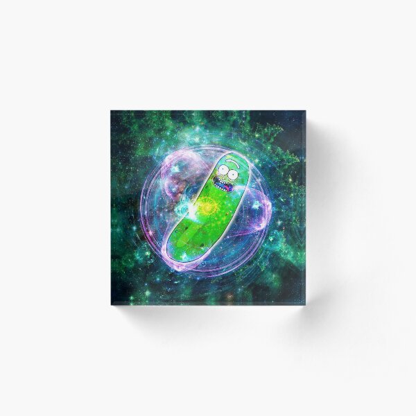 Pickle Rick in Space | Rick and Morty | Flower of Life Acrylic Block