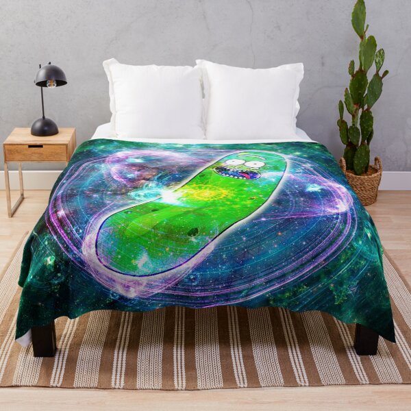 Pickle Rick in Space | Rick and Morty | Flower of Life Throw Blanket