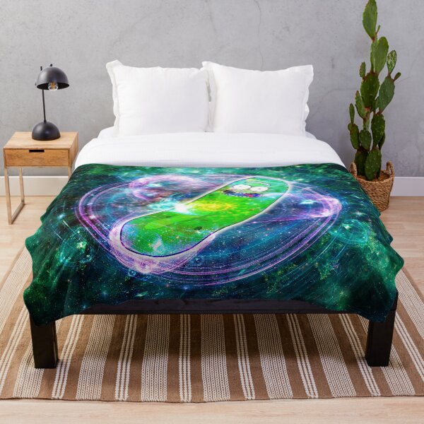 Pickle Rick in Space | Rick and Morty | Flower of Life Throw Blanket
