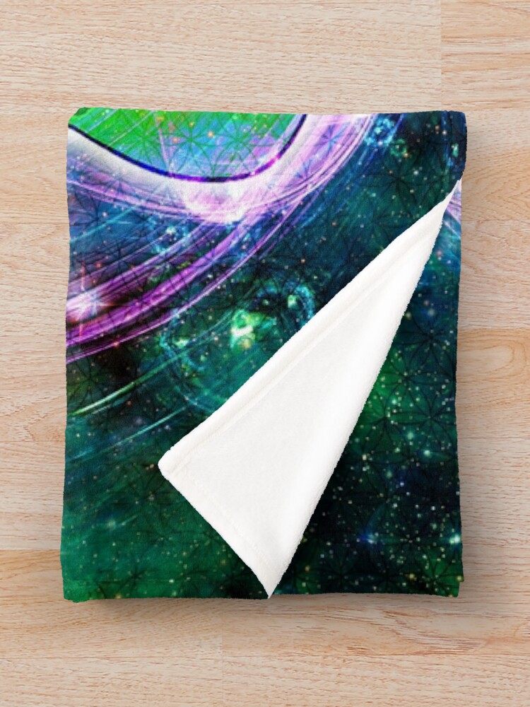 Alternate view of Pickle Rick in Space | Rick and Morty | Flower of Life Throw Blanket