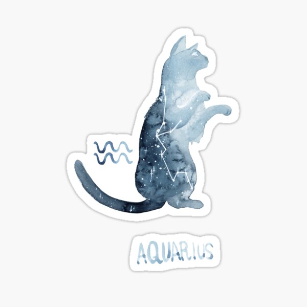 Artikel-Vorschau von Sternzeichen Katze - Wassermann, designt und verkauft von Threeleaves.