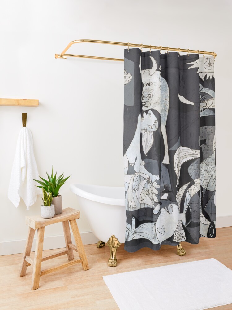 Alternate view of Pablo Picasso Guernica 1937 Original Artwork Reproduction Shower Curtain
