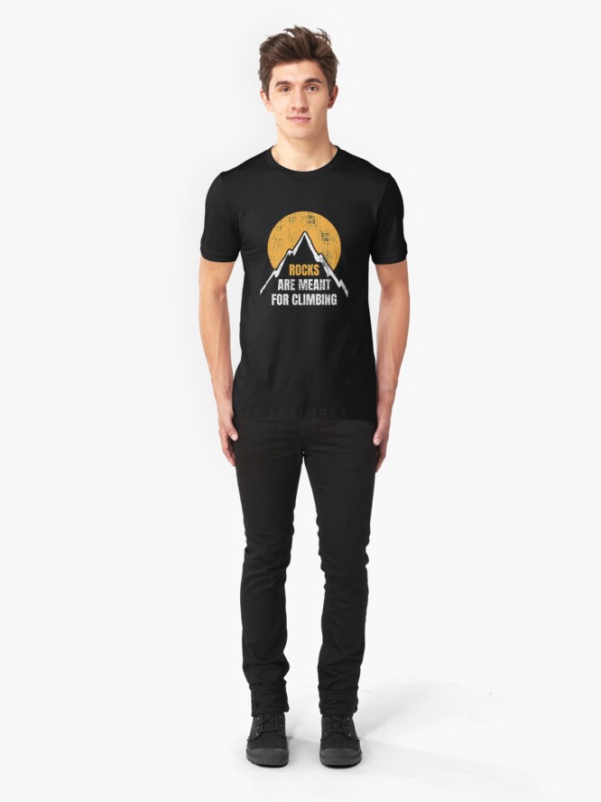 Alternative Ansicht von Rocks Are Meant For Climbing - Rock Climbing Slim Fit T-Shirt