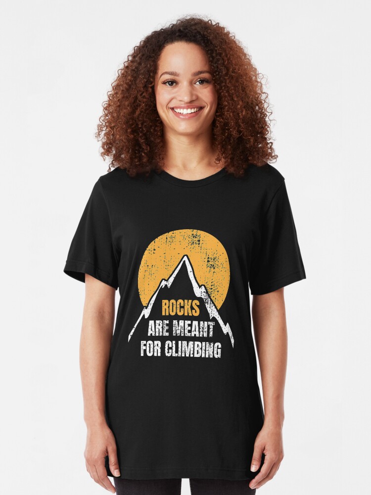 Alternative Ansicht von Rocks Are Meant For Climbing - Rock Climbing Slim Fit T-Shirt