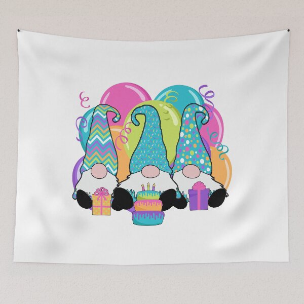 Item preview, Birthday Gnomes 3 Nordic Gnomes Birthday Cake Balloons designed and sold by funnytshirtemp.