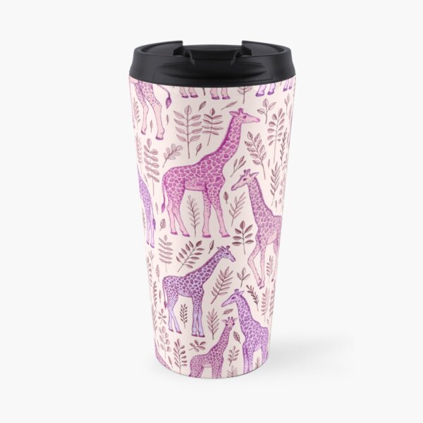 Pink Giraffe Pattern Travel Mug