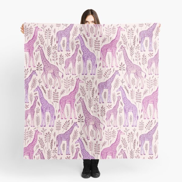 Pink Giraffe Pattern Scarf