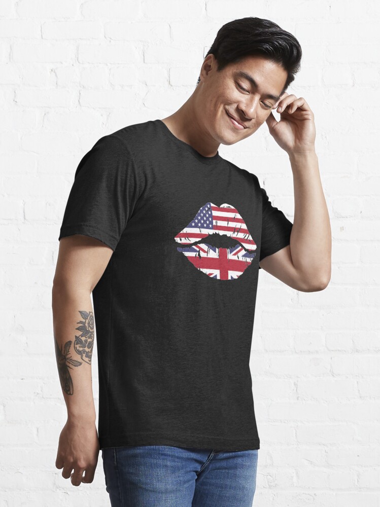 Alternate view of USA United Kingdom Kiss - Dual Citizenship Essential T-Shirt