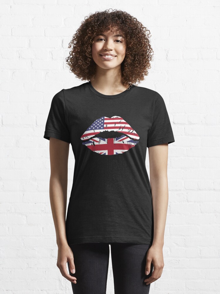 Alternate view of USA United Kingdom Kiss - Dual Citizenship Essential T-Shirt