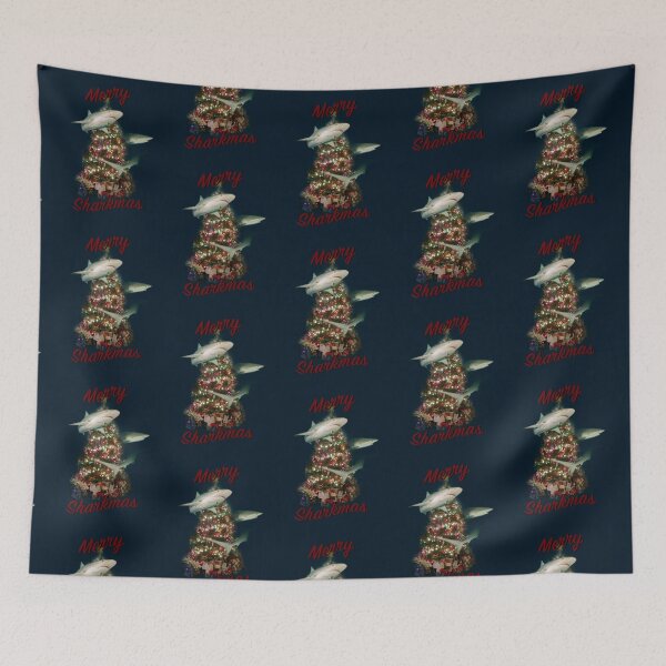 Item preview, Merry Sharkmas Sharks Around the Christmas Tree designed and sold by Caitlin Chock.