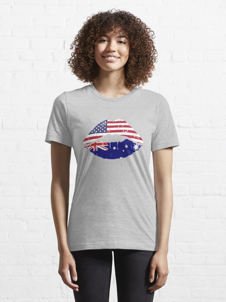 Alternate view of USA Australian Kiss - Dual Citizenship Essential T-Shirt