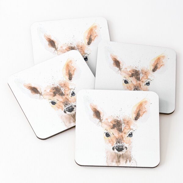 Item preview, Baby Deer. Fawn watercolour painting by Syman Kaye designed and sold by Syman Kaye.