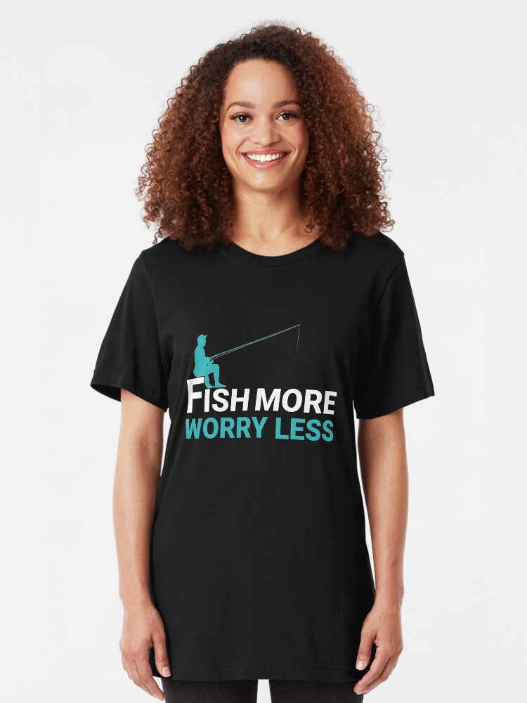 Alternative Ansicht von Fish More Worry Less - Old Fisherman Slim Fit T-Shirt
