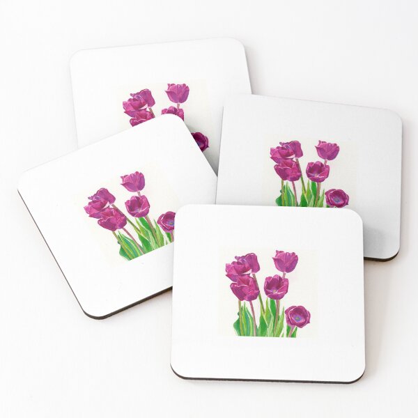 Item preview, Purple tulips square design art designed and sold by greengoodnich.