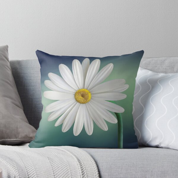 Item preview, Flower Print - Daisy Flower on Blue Background designed and sold by Syman Kaye.