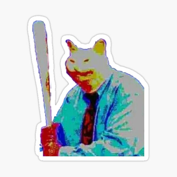 cursed vibe check cat Sticker