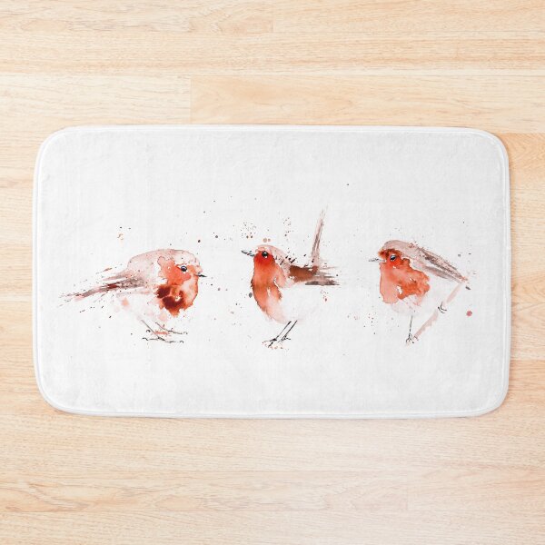 Item preview, 3 Fat Robins Bird Painting Bird Watercolour Painting by Syman Kaye, Robin art designed and sold by Syman Kaye.