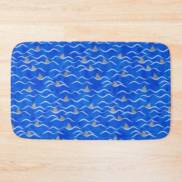 Item preview, SHARKS! - waves beach on blue designed and sold by littlearrow.