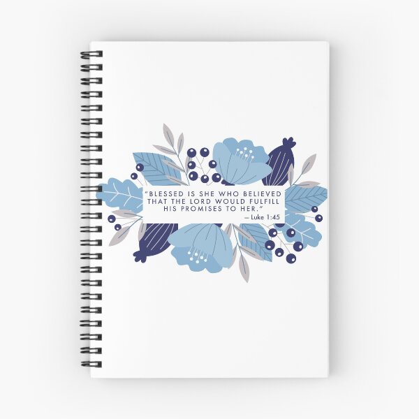 Item preview, Luke 1:45 Bible Verse with Blue Floral Border designed and sold by gsproductsgs.