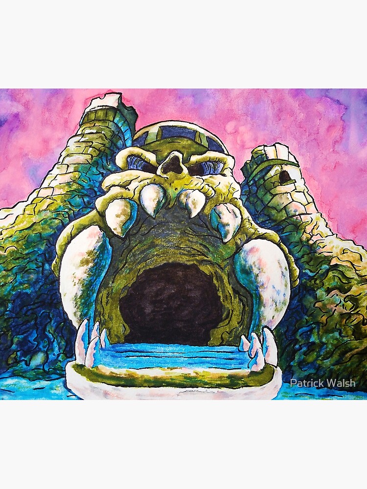 Disover Castle Grayskull watercolor painting Shower Curtain