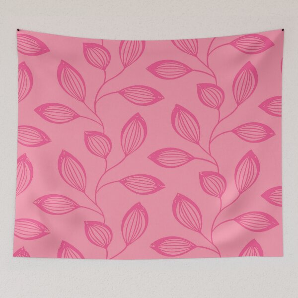 Item preview, Climbing Vine Leaves In Girly Pink On Pink designed and sold by taiche.