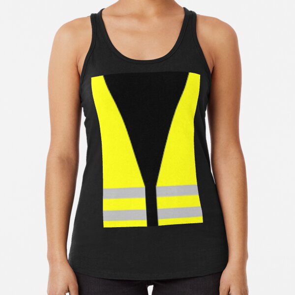 #Yellow, #high-#visibility #clothing, patriotism, symbol, design, illustration, rows, striped Racerback Tank Top