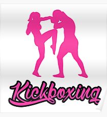 Kickboxing Female Knee Pink Poster