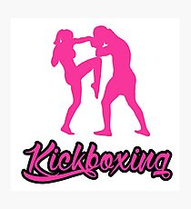Kickboxing Female Knee Pink Photographic Print