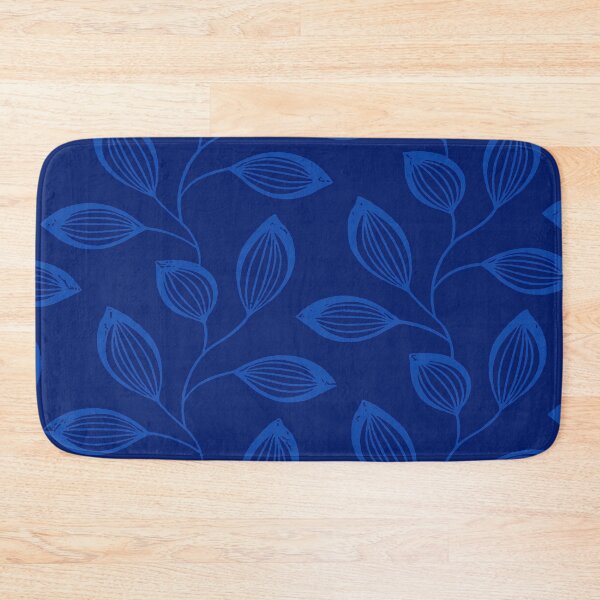 Item preview, Climbing Vine Leaves In Blue On Dark Blue designed and sold by taiche.