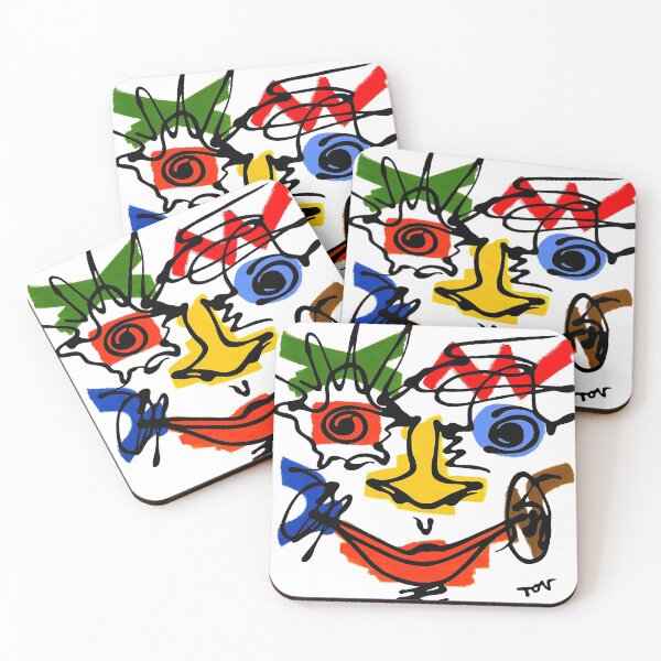 Item preview, Smiling face drawing black lines with colored keys designed and sold by tov67.