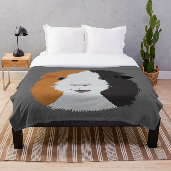 Orange, White, and Black Guinea Pig Throw Blanket