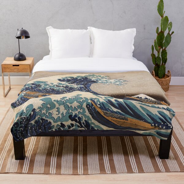 The Great Wave off Kanagawa Throw Blanket