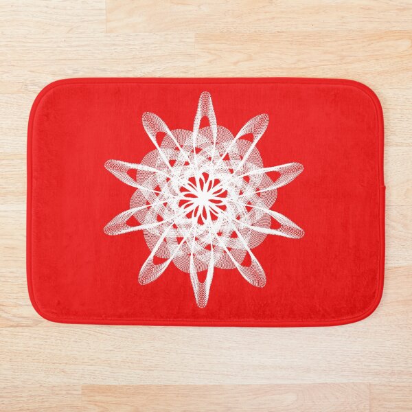 Spirograph with white Bath Mat