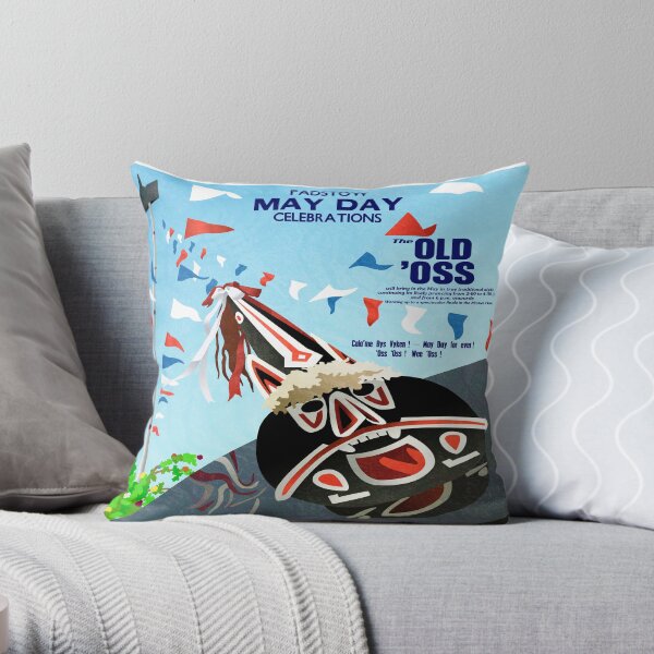 Padstow Cornwall May Day Oss Throw Pillow