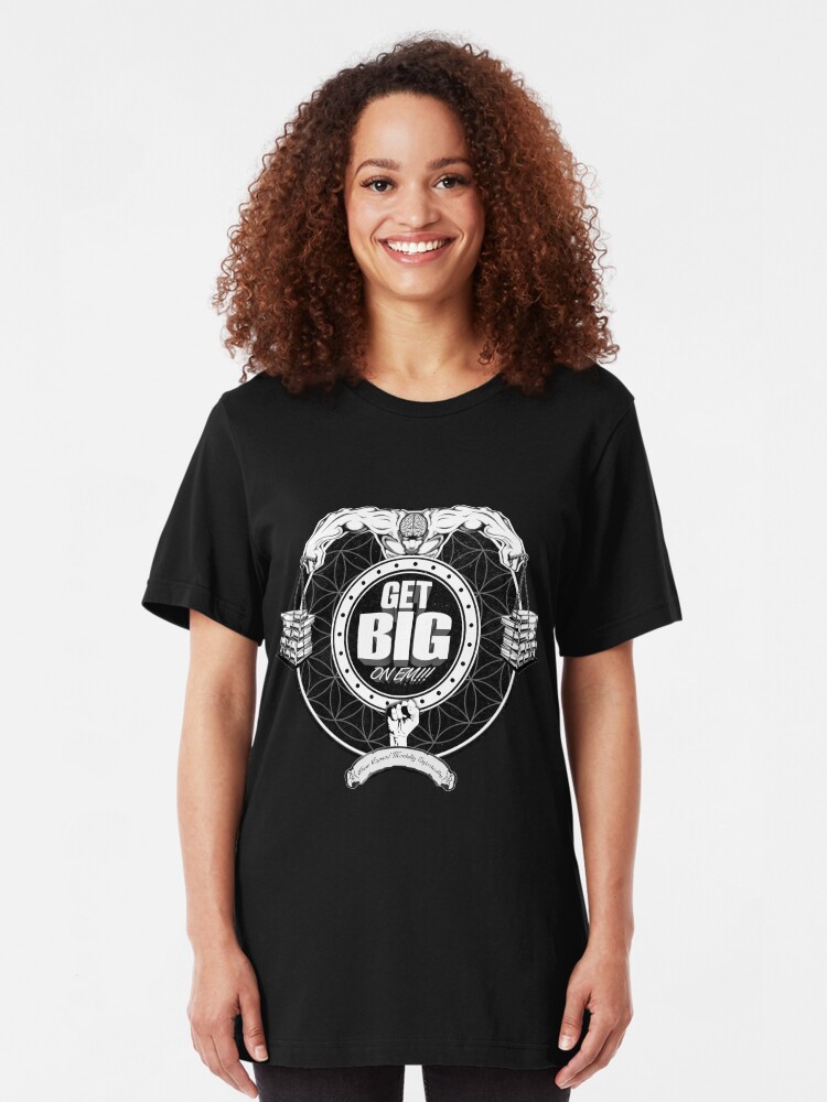 Alternate view of Get Big On 'Em!!! - BLACK Slim Fit T-Shirt