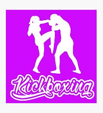Kickboxing Female Knee White Photographic Print