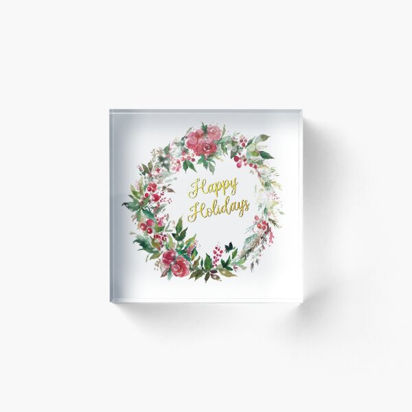 Happy Holidays Acrylic Block