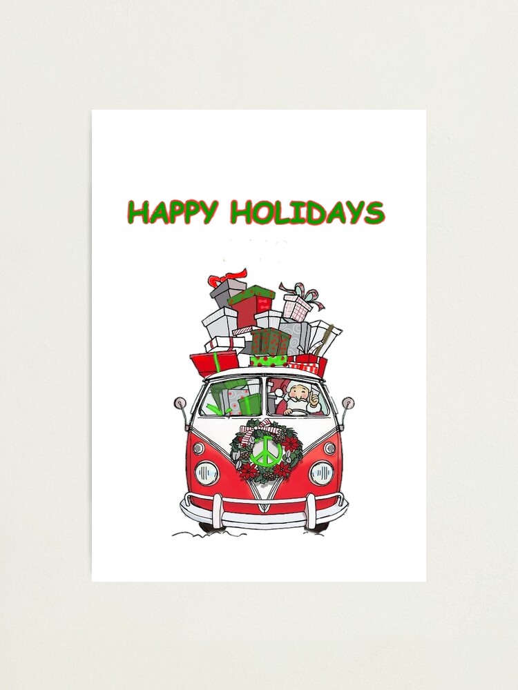 Santa Special Happy Holidays Christmas Vw Kombi Combi Campervan