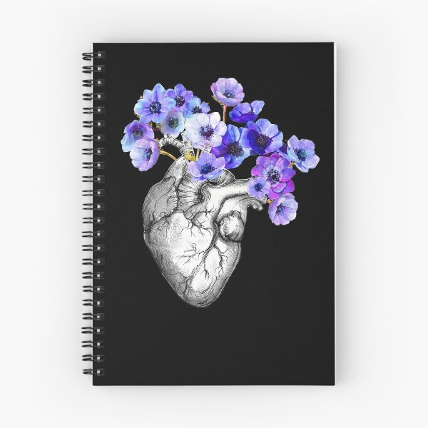 Item preview, heart, human, anatomy, blue flowers designed and sold by Collagedream.