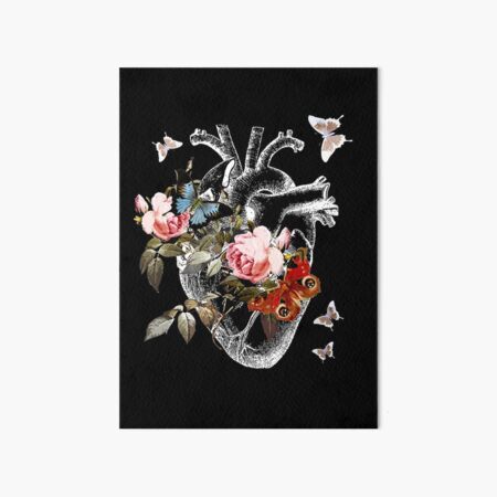 Spring floral Human heart Art Board Print