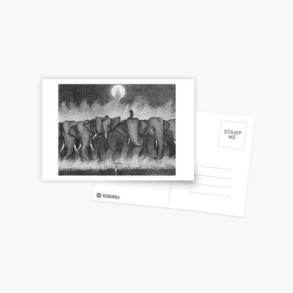 Might - Sophia with Elephants Postcard