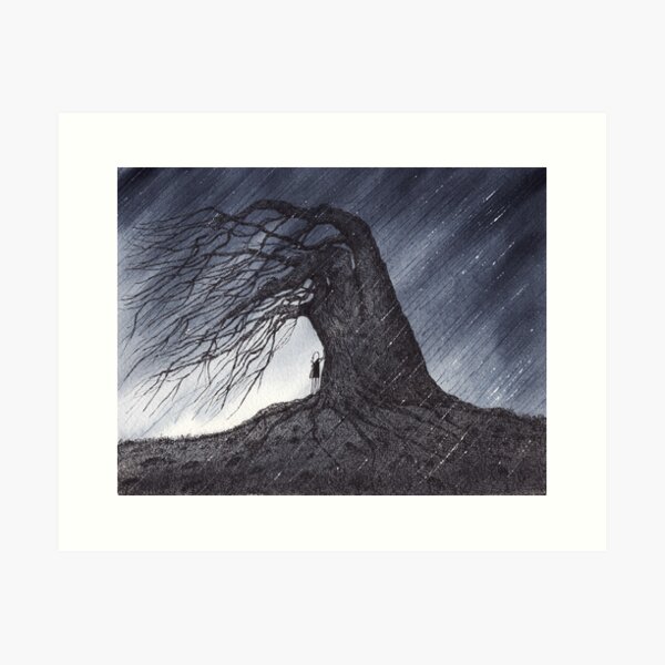 Shelter - Sophia finds Shelter under an Ancient Tree Art Print