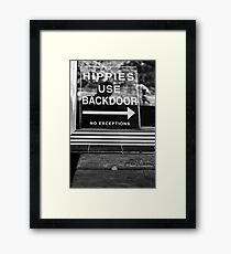 Hippies Use Back Door Framed Print