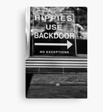 Hippies Use Back Door Canvas Print