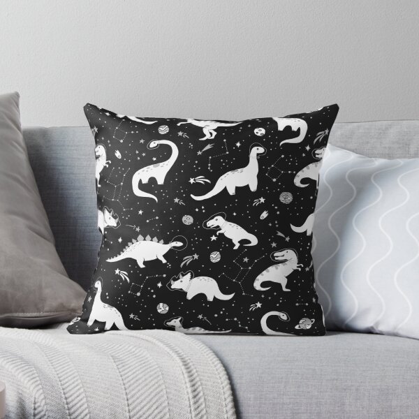 Space Dinosaurs Throw Pillow