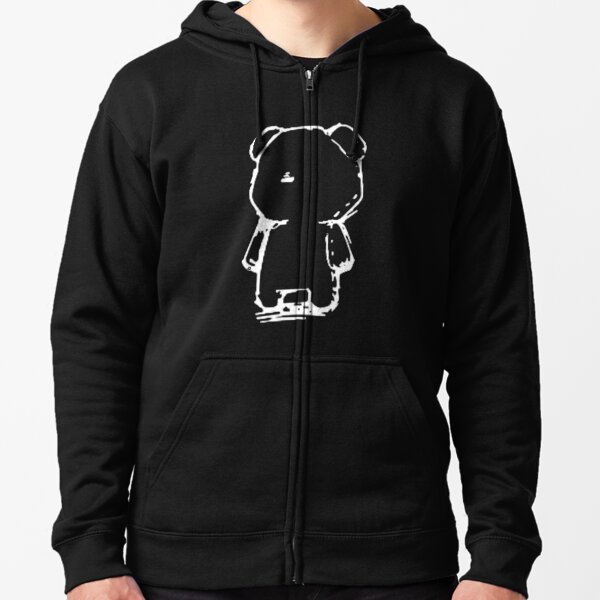 Teddy bear sketch Zipped Hoodie