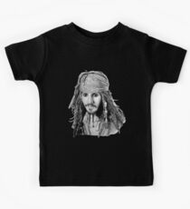 Captain Jack Sparrow (b/w) Kids Tee